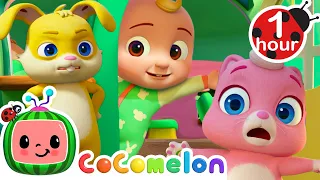 Wheels on the Bus (Animal Time) ONE HOUR LOOP | CoComelon JJ's Animal Time | Animal Songs for Kids