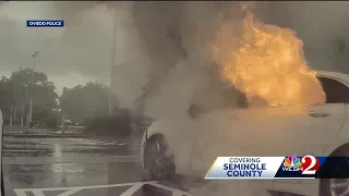 Central Florida woman accused of shoplifting at mall while car caught on fire with children inside