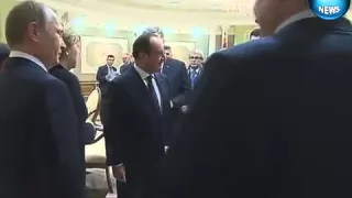 Рукопожатие Путина и Порошенко в Минске 11 02 2015