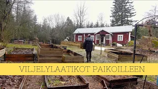 Viljelylaatikot paikoilleen I Laatikkopuutarha rakentuu