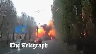 Ukraine war: Moment Russian missile hits Dnipro during rush hour