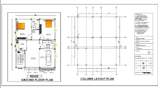 column layout plan || how to read drawing || how to draw column layout plan || draw full plan detail