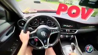 Alfa Romeo Giulia 2.0 AWD POV Drive (Muffler Delete)(ASMR)