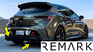 COLD START, REVVING, TAKE OFF REMARK TOYOTA COROLLA HATCHBACK QUAD-EXIT CATBACK EXHAUST SYSTEM CLIPS