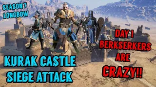 Conquerors Blade: Day 1 Berserkers are INSANE | Kurak Castle Siege Attack (Season 7 Longbow)