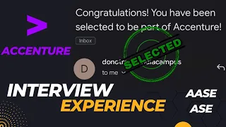 Accenture Interview Experience | How I got selected into Accenture | AASE ASE Recruitment Process