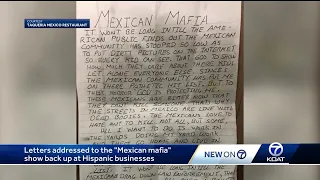 Letters addressed to the Mexican mafia show back up at Hispanic businesses