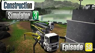 I pour a concrete for a pillar wall with TGS LIEBHERR 41M5!!|Construction simulator 3|[Episode:58]