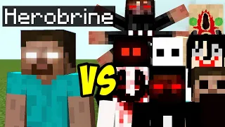 Herobrine vs all Сreepypasta mobs in minecraft part 3