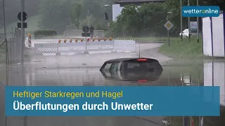 Unwetter mit Starkregen und Hagel: Vielerorts Überflutungen