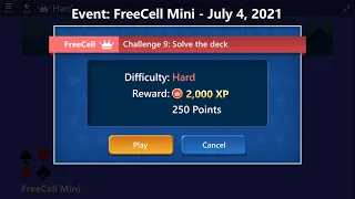 FreeCell Mini Game #9 | July 4, 2021 Event | Hard