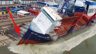 Big Ship Launch Compilation | 12 Awesome Ship Launches, Fails and Close Calls