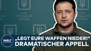 KRIEG IN DER UKRAINE: "Legt eure Waffen nieder" - Dramatischer Appell von Selenskyj an die Russen