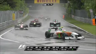 Michael Schumacher overtake on Jarno Trulli Canadian GP 2011