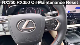 How to a reset Oil and Maintenance Lexus NX 350 & RX / NX350h 2022 2023 2024