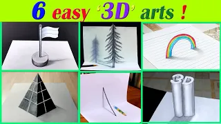 6 Easy 3D Drawing Tutorial (Part 4) ! Easy 3D illusion Drawing tutorials 😱
