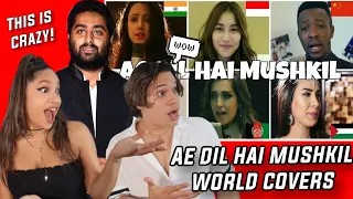 Waleska & Efra react to Arijit's Ae Dil Hai Mushkil COVERS from Indonesia, Palestine, China +