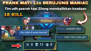 PRANK TROLL MATI 11x BERUJUNG MANIAC MENGGENDONG TIM - Epic comback Ter panas🔥 | MLBB