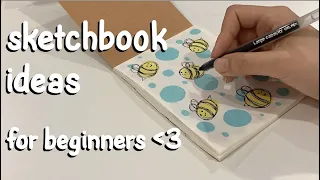 3 super easy sketchbook ideas using only circles 😳 || for beginner artists ✨