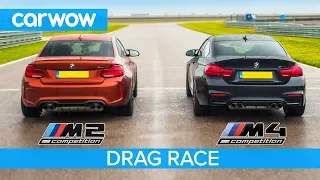 BMW M2 Comp vs M4 Comp - DRAG RACE, ROLLING RACE, TRACK BATTLE and DRIFT OFF