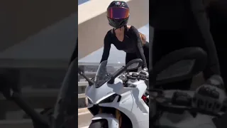 Beautiful girl on Ducati