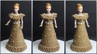 Trendy Warrior Princess Barbie Decoration Using Jute | Barbie Doll Decoration | DIY Doll Decoration