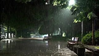 Rain sound on a Calm rainy night. Healing white noise ASMR for forgetting Insomnia & Sleeping Well