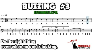 "BEGINNER Buzzing #3" - Michele Fortunato - Trombone Score Exercise Play Along Workout