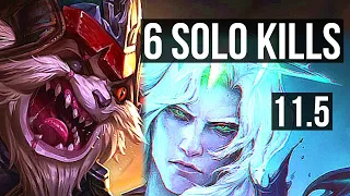 KLED vs VIEGO (TOP) | 6 solo kills, 11/2/8, Legendary, 500+ games, 1.0M mastery | KR Diamond | v11.5