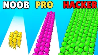 NOOB vs PRO vs HACKER in Runner Pusher