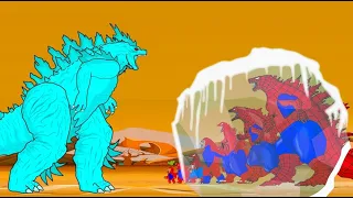 Evolution Of GODZILLA ICE vs Team GODZILLA x KONG SPIDER: Who Will Win?|Godzilla Cartoon Compilation