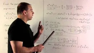 Partial Fraction Expansion of  (x^4+x^3+1)/(x(x^2+1)^2)