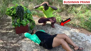 🥶🥶🥶SHE COLLAPSED! Intense Ghana Bushman Prank 2024.