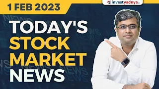 Today’s Stock Market News - 01/02/2023 | Parimal Ade | Aaj ki Taaza Khabar