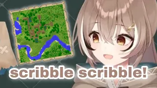 Mumei being ADORABLE while making a map in Minecraft