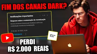 PERDI A MONETIZAÇÃO DE MEUS DOIS CANAIS DARK! CANAL DARK NÃO MONETIZA MAIS NO YOUTUBE?