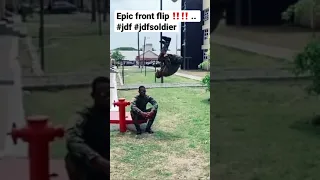 Best front flip  💯💯💯epic‼️ #Jdf #soldier 🐊 like and subscribe for more ❗️🙏🏾#army #skillibeng😅