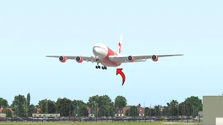 Airbus A380 Emergency Landing With Left Landing Gear Failure |Xplane 11