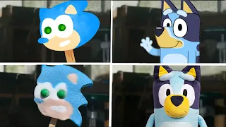 Sonic The Hedgehog Movie Sonic Gumball Popsicle VS BLUEY Uh Meow All Designs Compilation