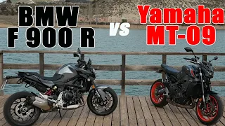 BMW F 900 R vs Yamaha MT-09: naked middleweight sport bike shootout.