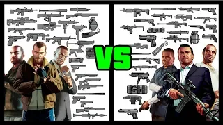 TODAS LAS ARMAS DE GTA IV: COMPLETE EDITION vs GTA V