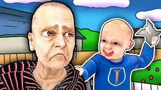 Baby Returns to END Grandma?! (Granny Simulator Full Movie)