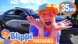 Blippi Dirige um Carro de Polícia! | Melhores Episódios de Blippi em Português | Vídeos Educativos