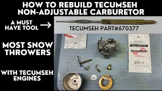 How to Rebuild a Tecumseh Carburetor