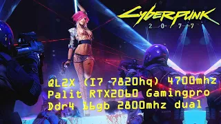 "CyberPunk 2077" в найтсити QL2X (I7 7820hq)+RTX2060 ULTRA 1920*1080p