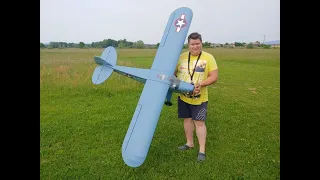 GIANT H-King NE-1 Navy Cub 2.4m (94.5") RC plane with ASP FT 160 twin glow Maiden flight