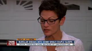 Burglar uses garage door opener to break into a home while couple sleeps inside