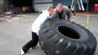 Future Mrs. Poundstone tire flip!