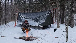 Winter Hammock Camping in the Snow