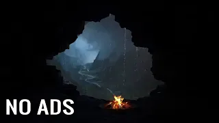 Deep Sleep in a Cozy Rainy Thunder Cave  Bonfire Sounds and for Stress Relief, Peaceful Deep Sleep